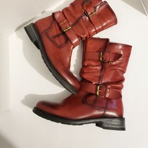 Eric Michaels red moto boot
